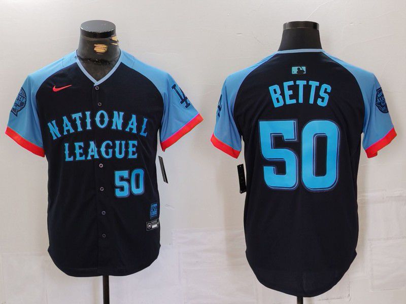 Men Los Angeles Dodgers 50 Betts Blue All star 2024 Nike MLB Jersey style 2